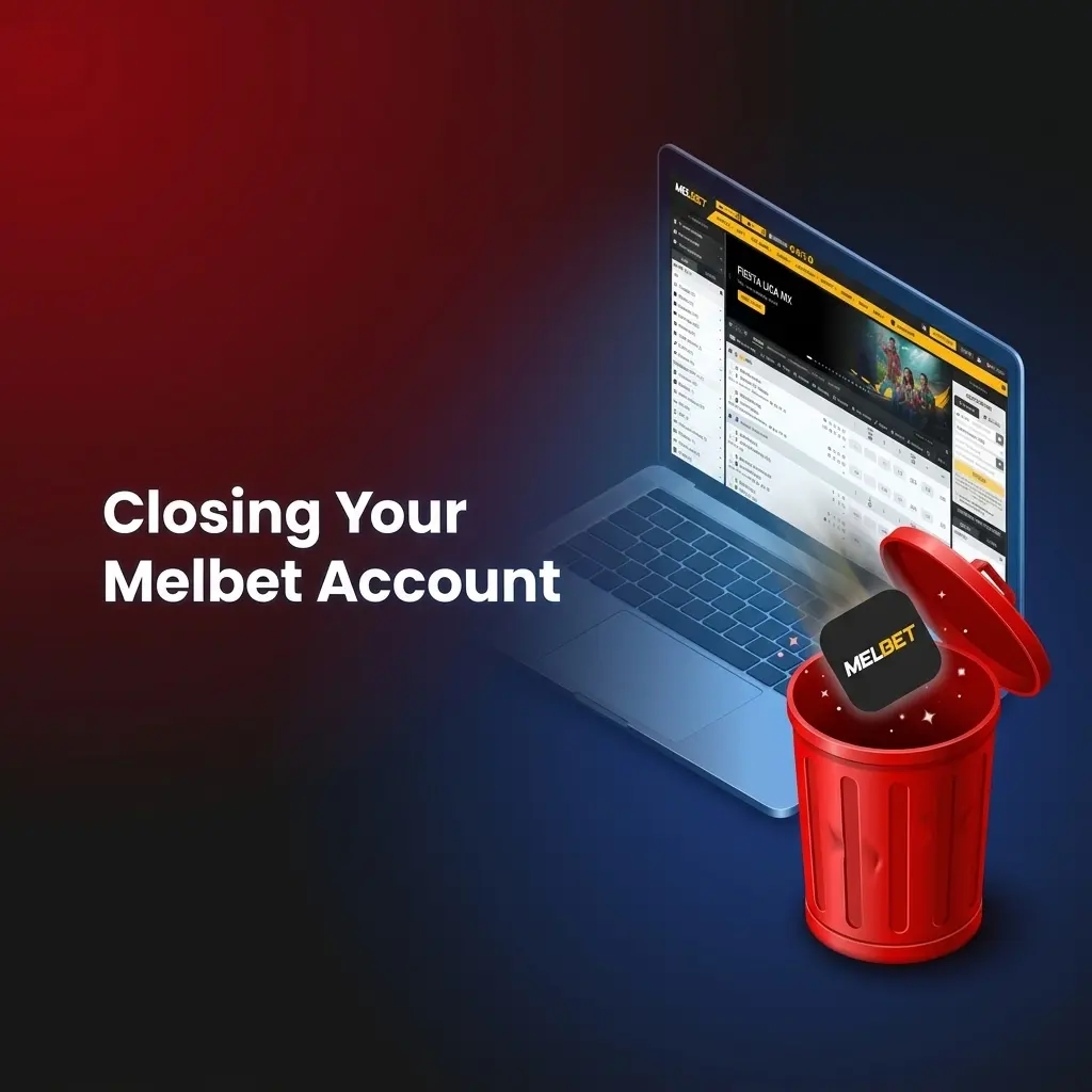 Melbet account closure process showing support contact and deletion confirmation steps for responsible gambling