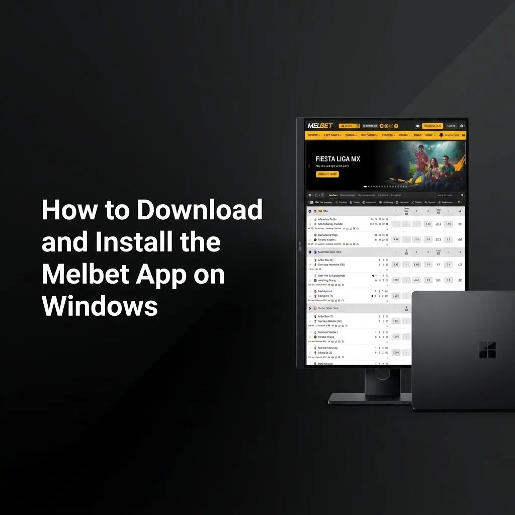 Melbet Windows app download and installation steps showing setup process for PC betting client