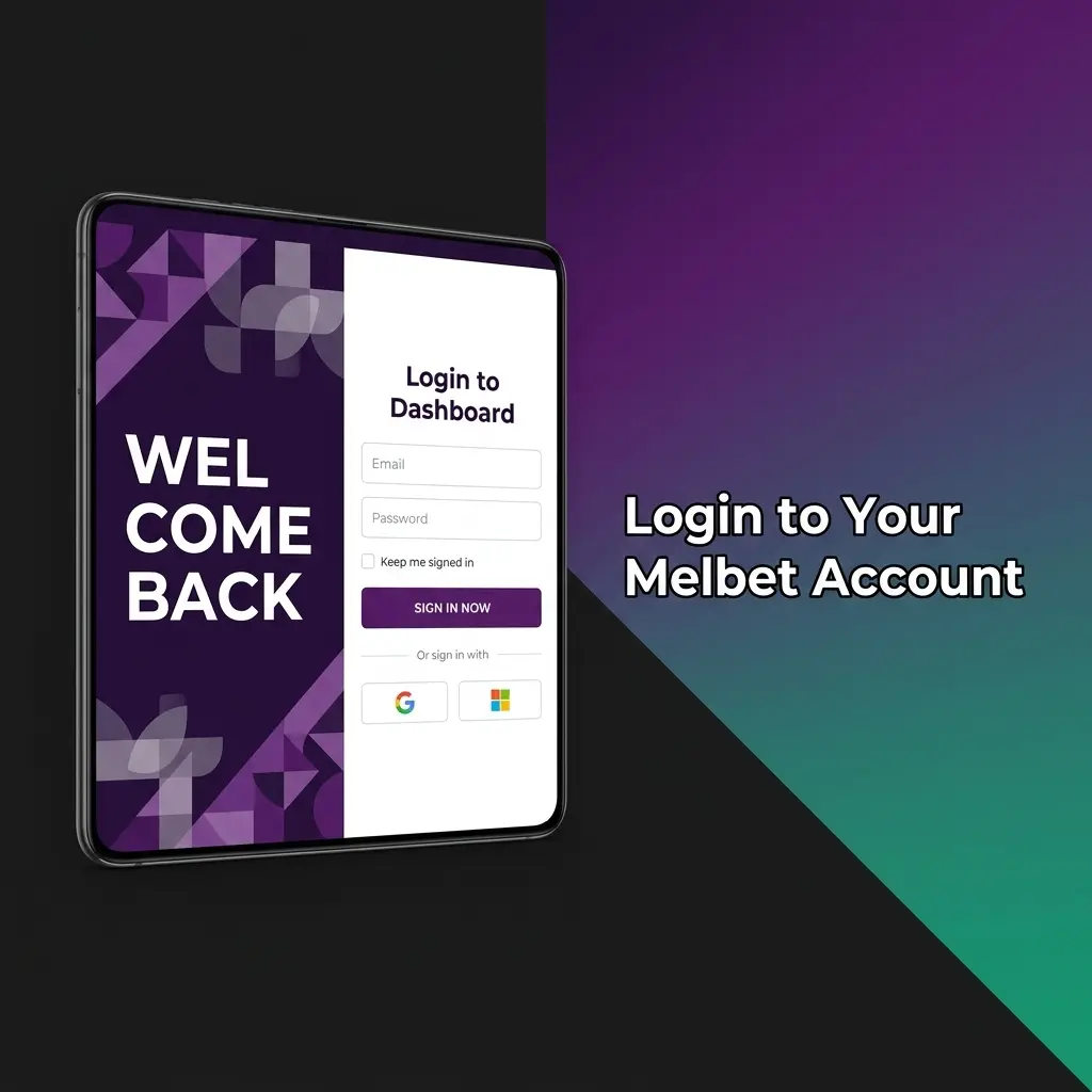 Melbet login form on website and mobile app showing credential entry fields for secure account access