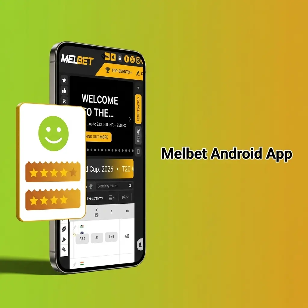 Melbet Android app interface showing sports betting, live casino and slots with UPI and Paytm support for Indian users