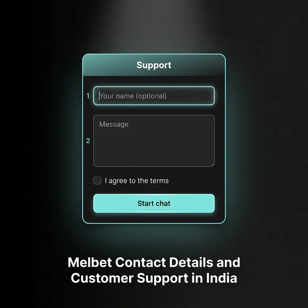 Melbet customer support options including live chat, email, phone, and Telegram for Indian users
