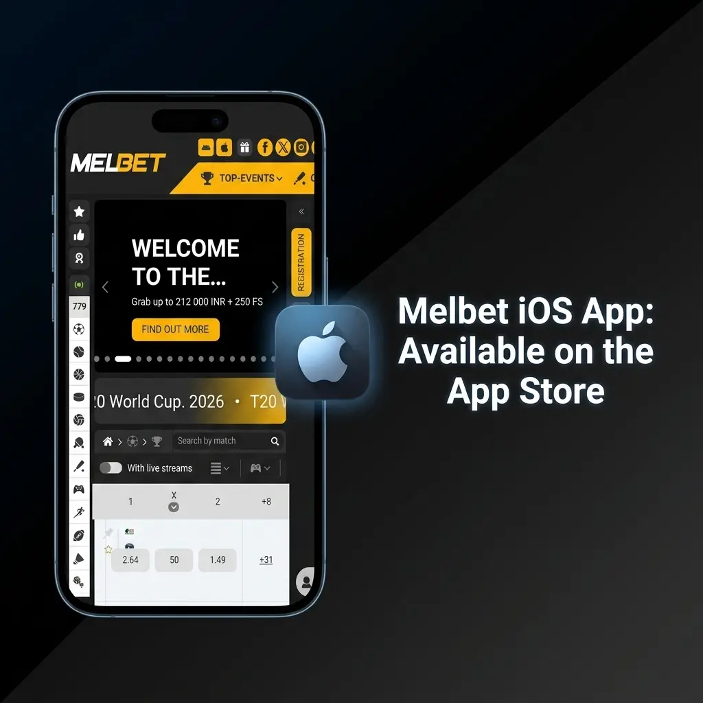 Melbet iOS app available on the App Store for iPhone and iPad running iOS 12.0 or higher with live betting and casino games