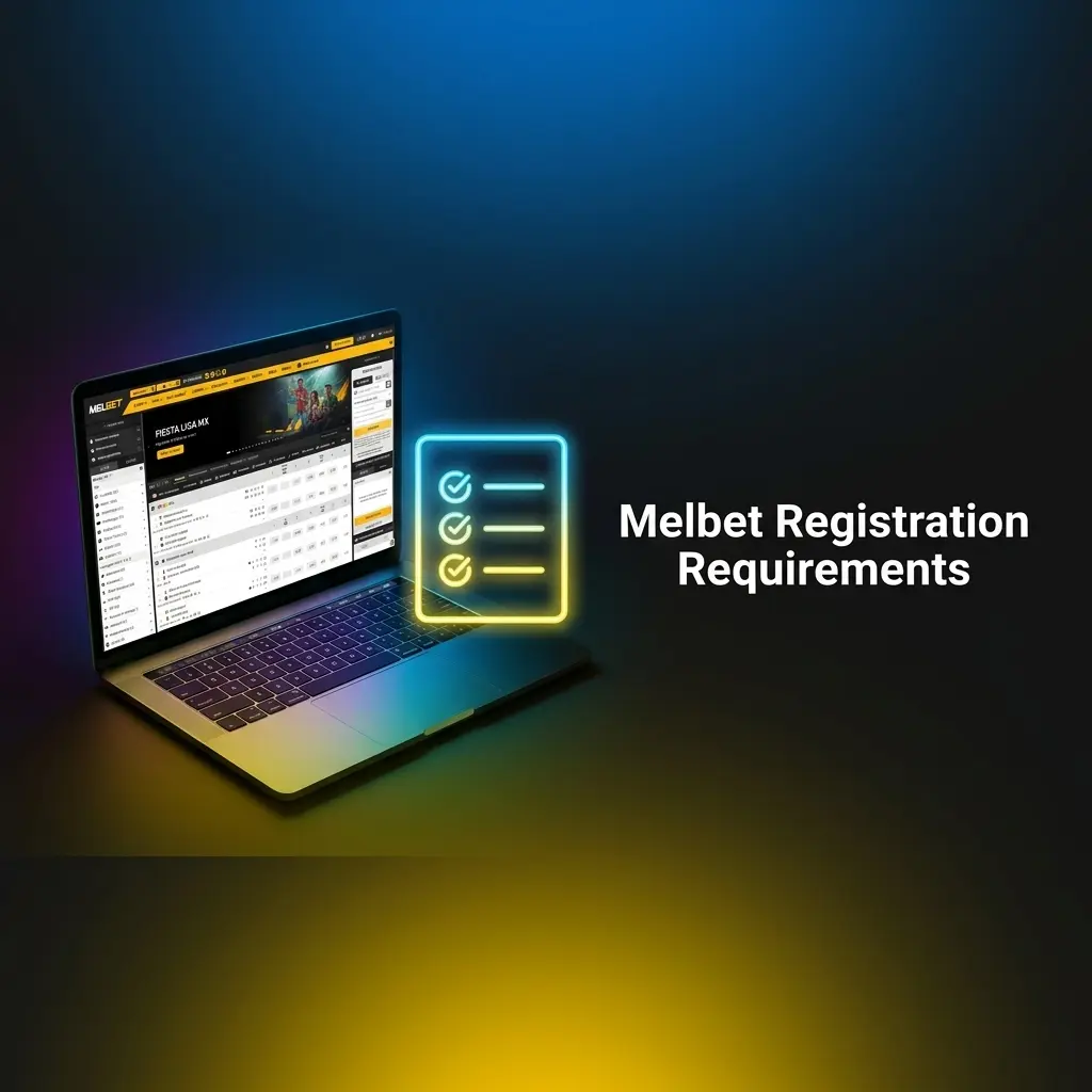Melbet registration requirements showing age verification, single account rule, and valid ID document submission criteria