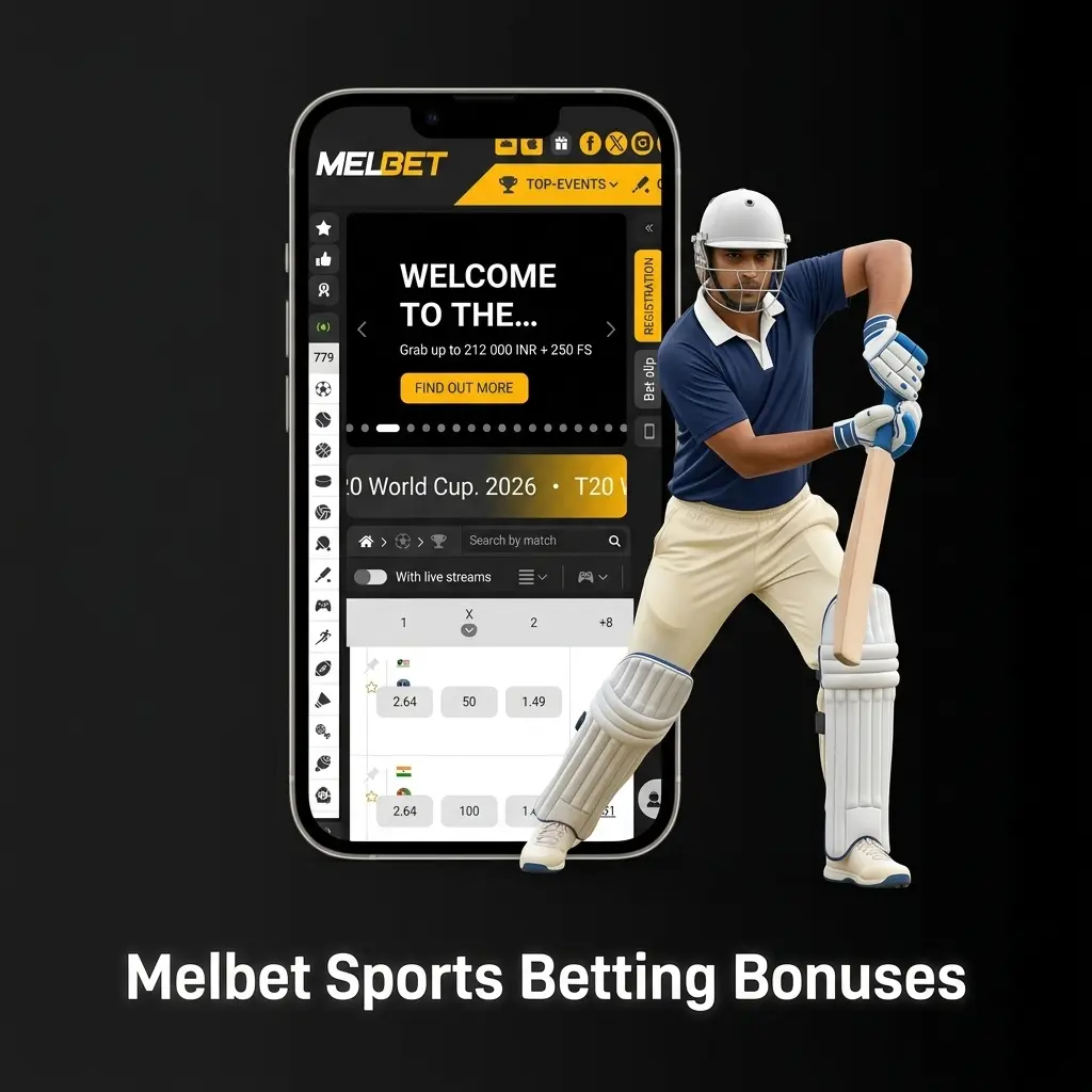 Melbet sports betting bonuses for cricket, football, and esports with recurring promotions for Indian players