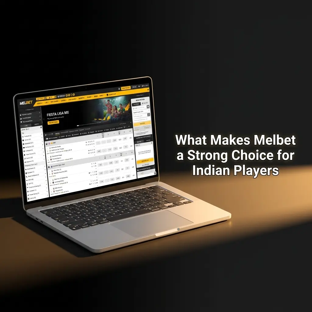 Melbet platform for Indian players showing cricket betting, mobile app, and secure account features across 90 sports